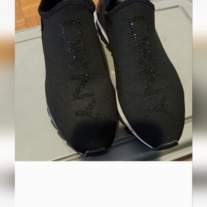 DKNY Black Knit Slip-Ons Sneakers Size 5